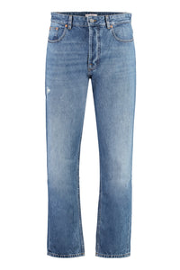 5-pocket straight-leg jeans